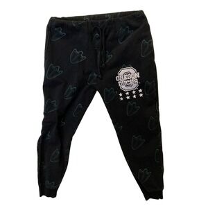 Oregon Ducks All Over Print Jogger Recycled Karma Sweatpants Mens Medium Blk Grn